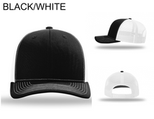 Load image into Gallery viewer, Black/White Richardson Trucker 112