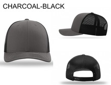 Load image into Gallery viewer, Charcoal/Black Richardson Trucker 112