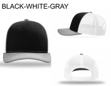 Load image into Gallery viewer, Black/White/Gray Richardson Trucker 112
