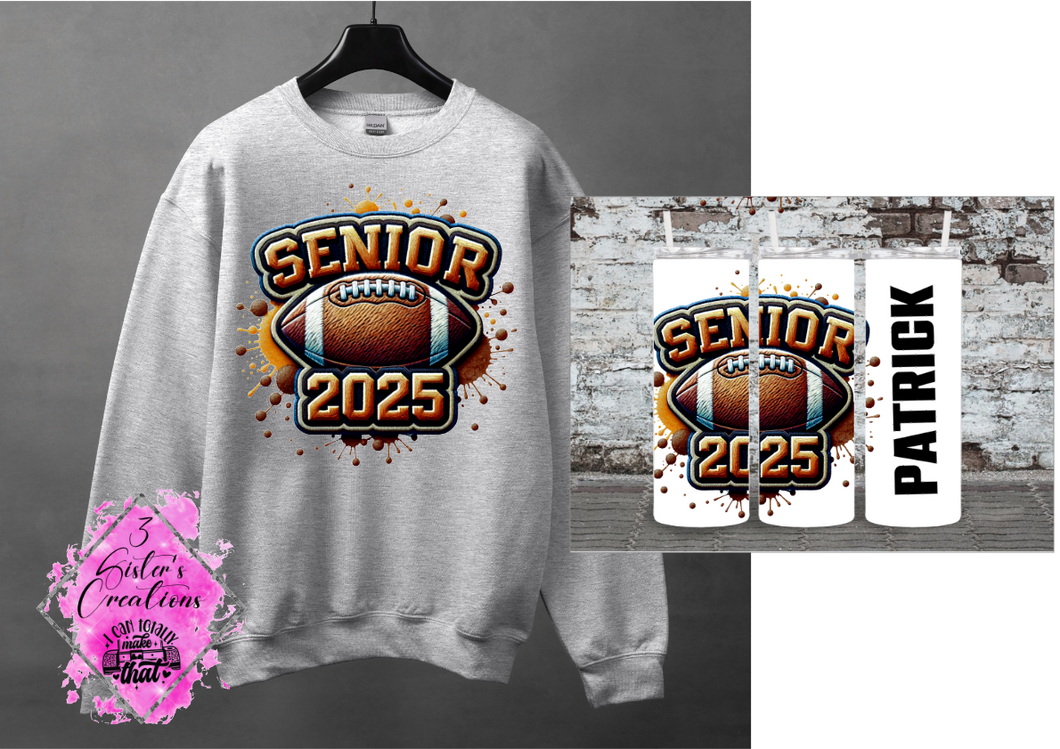 #11 Football Senior Sweatshirt & Tumbler Set