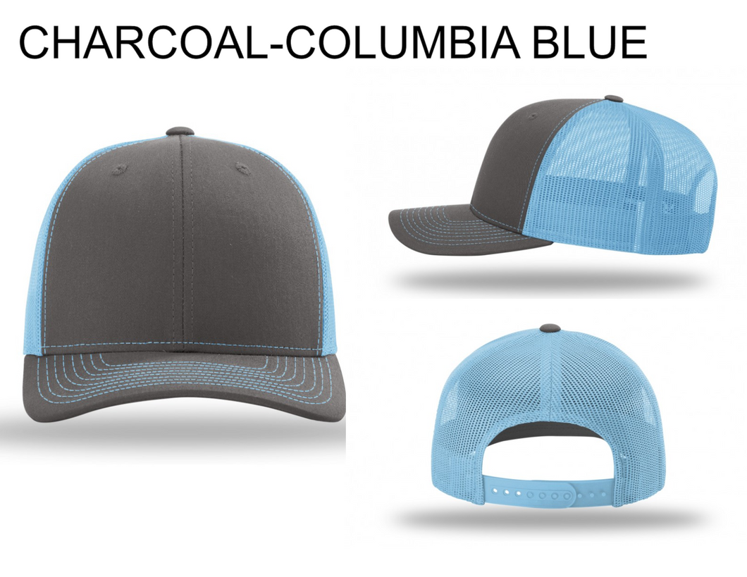 Charcoal/Columbia Blue Richardson Trucker 112