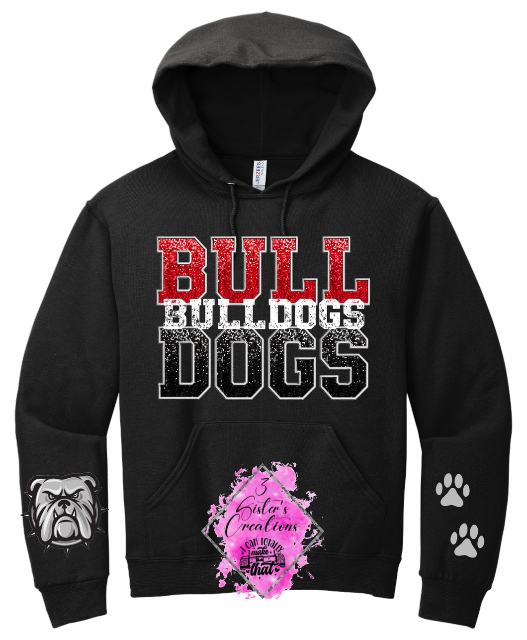 #1 Bulldogs Black Hoodie/Sweatshirt