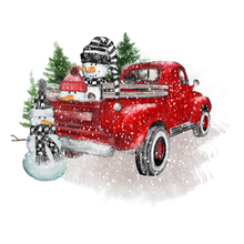 Load image into Gallery viewer, Red Truck &amp; Snow
