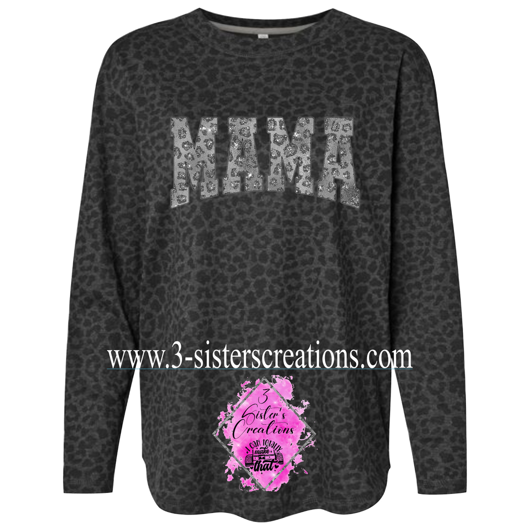 Leopard Long Sleeve Silver Mama