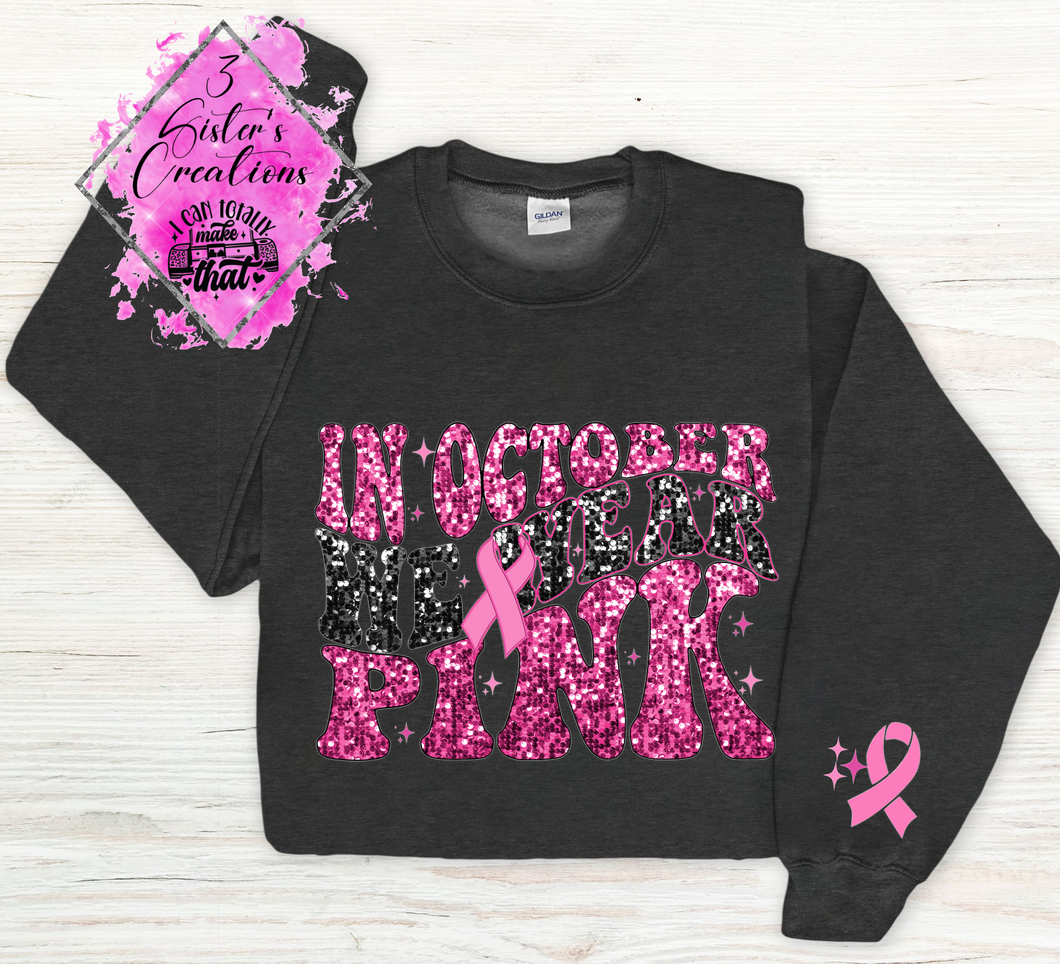 #5 Pink Cancer-Heather Black Sweatshirt/T-shirt