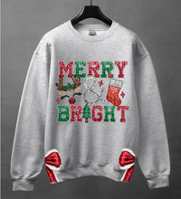 Load image into Gallery viewer, #6 Christmas- Gray Sweatshirt Side Bows
