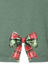 Load image into Gallery viewer, #7 Christmas- Heather Green Sweatshirt side bows
