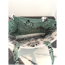 Load image into Gallery viewer, Sage-White Bandana Bag

