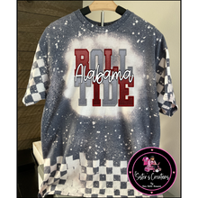 Load image into Gallery viewer, {65} Bleached Checkered Shirt-Roll Tide
