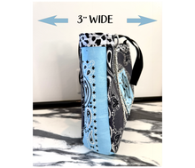 Load image into Gallery viewer, Charcoal-Light Blue Bandana Bag
