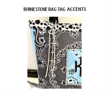 Load image into Gallery viewer, Charcoal-Light Blue Bandana Bag
