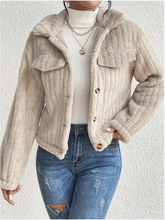 Load image into Gallery viewer, Pre Order: Tan Fuzzy Jacket {CX137457}
