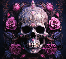 Load image into Gallery viewer, Purple Skull &amp; Roses
