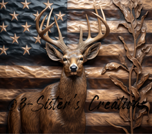 Load image into Gallery viewer, American Flag &amp; Deer
