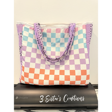 Load image into Gallery viewer, Pastel Checkered Tote Bag
