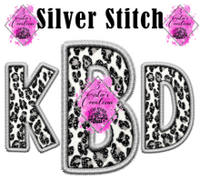 Load image into Gallery viewer, Faux Embroidery Leopard Print Initials
