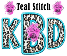 Load image into Gallery viewer, Faux Embroidery Leopard Print Initials
