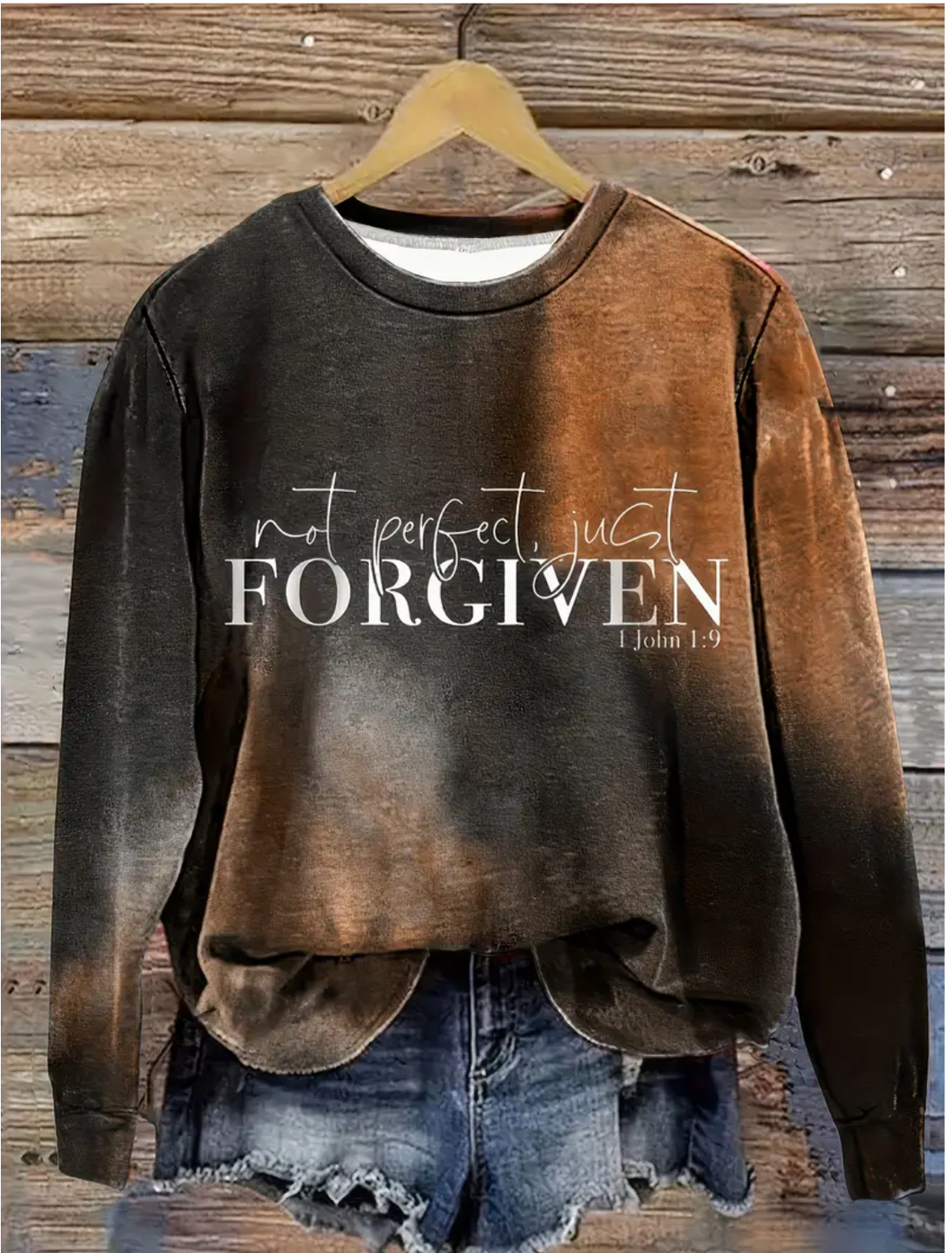 PRE ORDER: Khaki FORGIVEN Print Pullover Sweatshirt {VN197169}