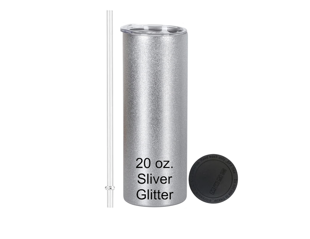 20 oz. Silver Glitter Tumbler