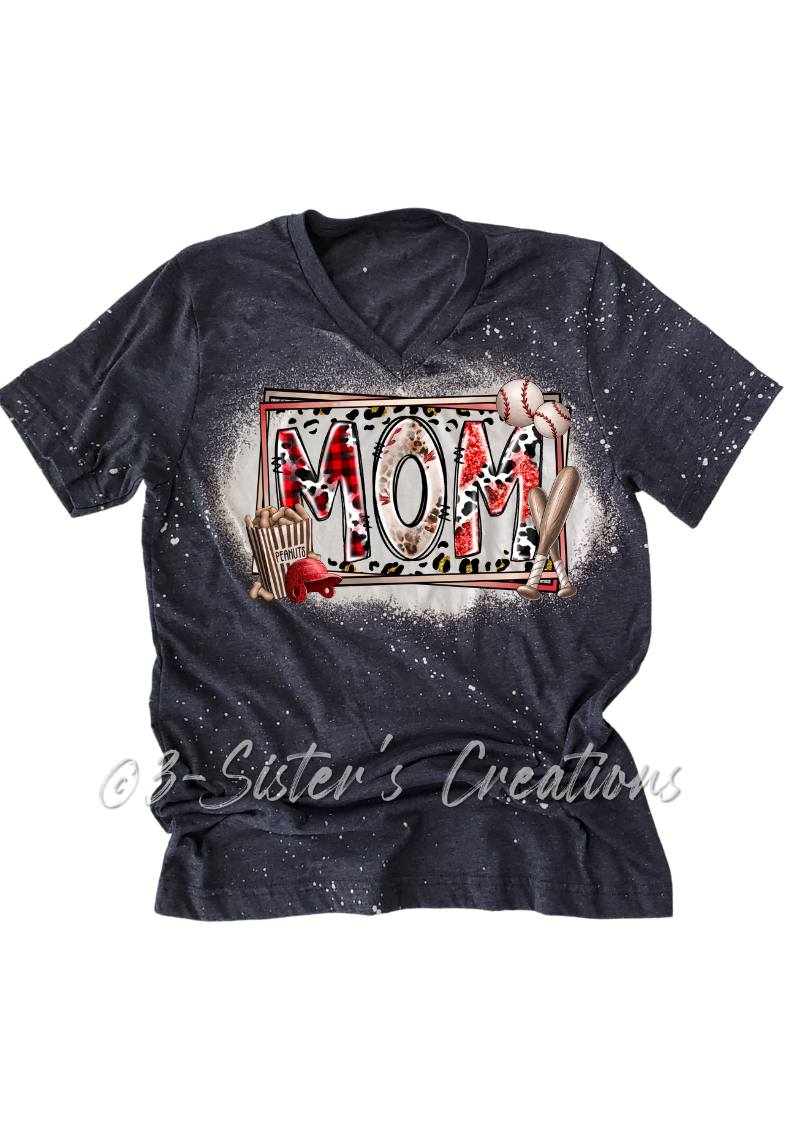 Mom - red glitter & plaid