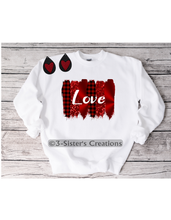 Load image into Gallery viewer, Red Glitter Love &amp; Earrings
