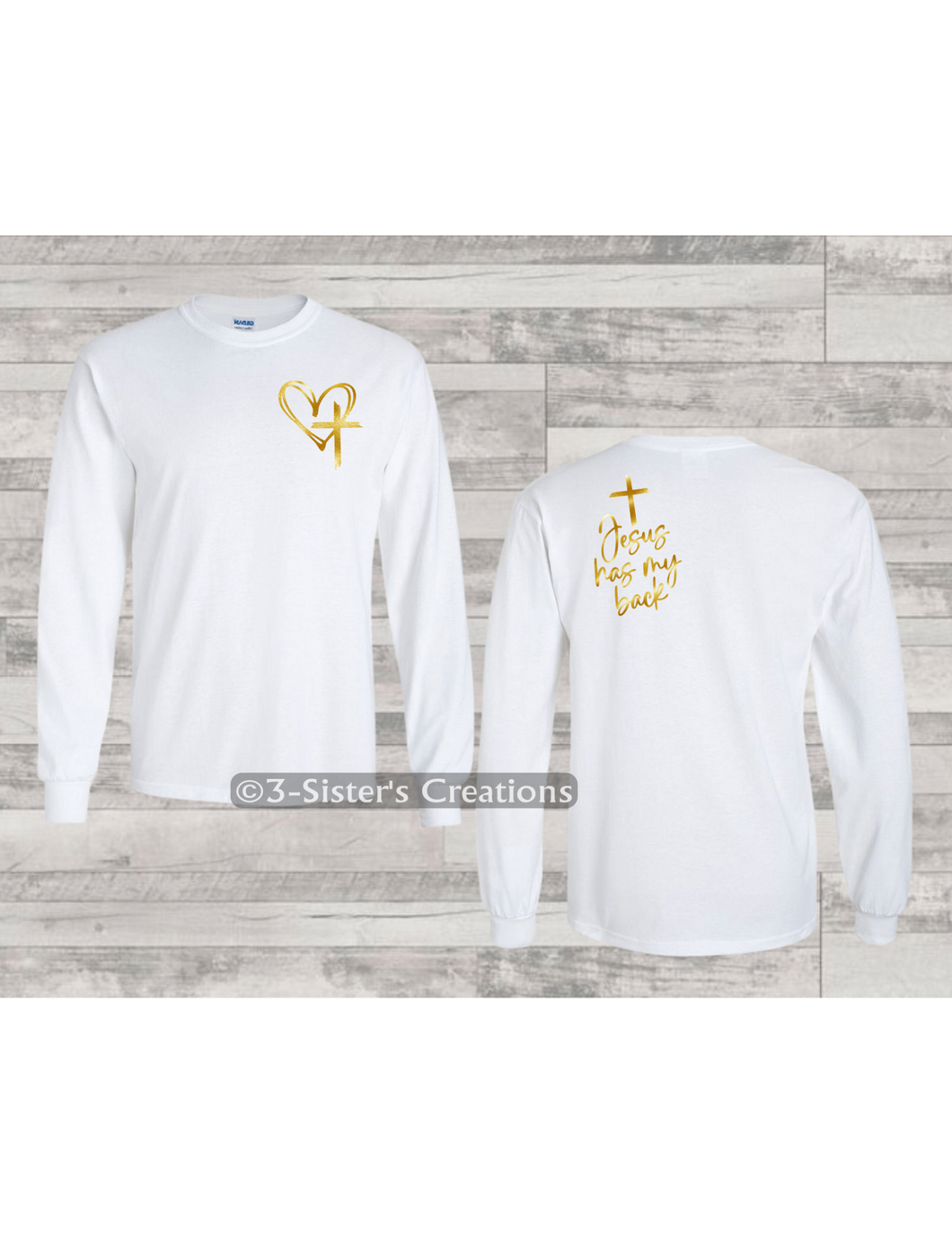 Jesus Has My Back-White Long Sleeve