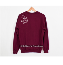 Load image into Gallery viewer, Jesus Has My Back-Maroon Sweat Shirt
