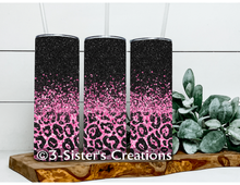 Load image into Gallery viewer, Black &amp; Pink Glitter Cheetah
