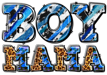 Load image into Gallery viewer, Boy Mama - Blue &amp; Leopard
